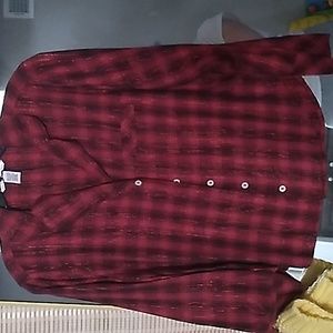 Red plaid button up sleeping shirt from Victoria's Secret size xs